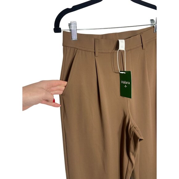 NWT HALARA High Waisted Side Pocket Work Flare Brown Pants-sz Medium - Picture 6 of 10